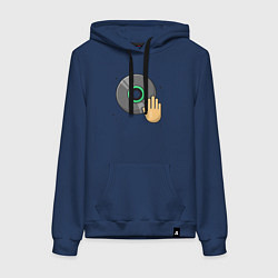 Толстовка-худи хлопковая женская Dj scratch, цвет: тёмно-синий