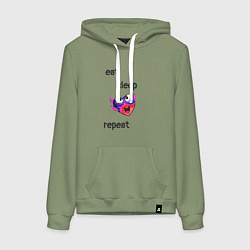 Женская толстовка-худи Eat sleep woohoo repeat