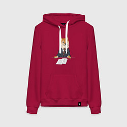 Женская толстовка-худи Деловой сиба ину, мем