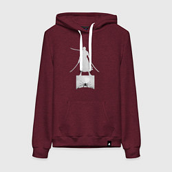 Толстовка-худи хлопковая женская Зоро Ророноа ашура, цвет: меланж-бордовый