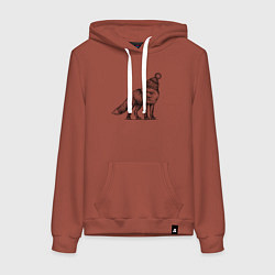 Толстовка-худи хлопковая женская Лисенок в шапке, цвет: кирпичный