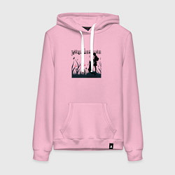 Женская толстовка-худи Девушка и кот или музыка для души