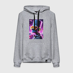 Женская толстовка-худи Неоновый Барт Симпсон - киберпанк