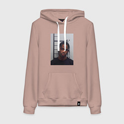Толстовка-худи хлопковая женская Travis Scott magshot, цвет: пыльно-розовый