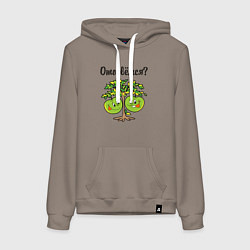 Толстовка-худи хлопковая женская Оторвёмся, цвет: утренний латте