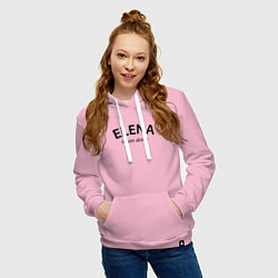 Толстовка-худи хлопковая женская Elena never alone - motto, цвет: светло-розовый — фото 2
