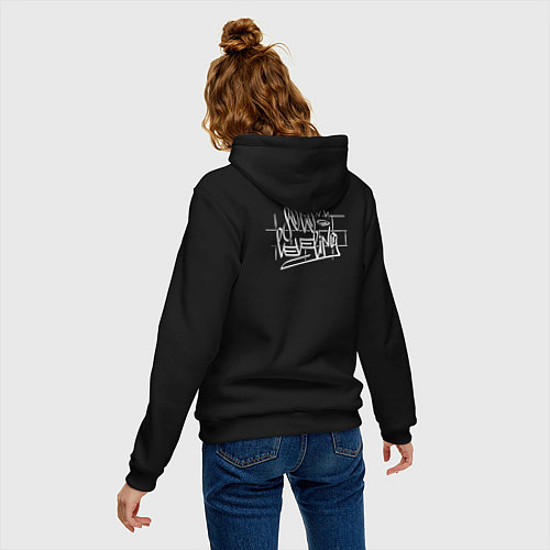 Женская толстовка-худи Поднятие уровня в одиночку Граффити / Черный – фото 4