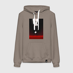 Толстовка-худи хлопковая женская Евангелион талисман Рей, цвет: утренний латте