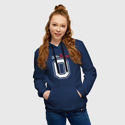 Толстовка-худи хлопковая женская Олеся человек с большой буквы, цвет: тёмно-синий — фото 2