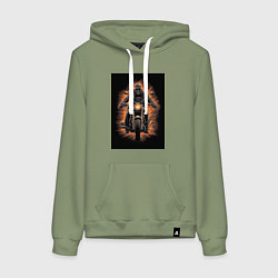 Женская толстовка-худи Скелет едет на старом мотоцикле