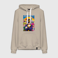 Толстовка-худи хлопковая женская Minecraft and Jojo collaboration - ai art, цвет: миндальный