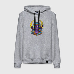 Толстовка-худи хлопковая женская Мёртвый фараон, цвет: меланж