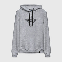 Толстовка-худи хлопковая женская Буренка новогодняя, цвет: меланж