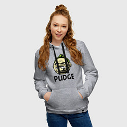 Толстовка-худи хлопковая женская Pudge Face, цвет: меланж — фото 2