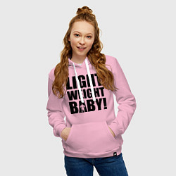 Толстовка-худи хлопковая женская Light weight baby, цвет: светло-розовый — фото 2