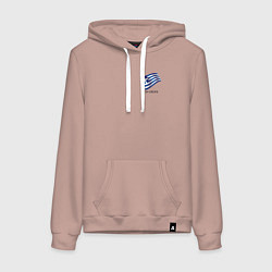 Толстовка-худи хлопковая женская Im Greek - motto, цвет: пыльно-розовый