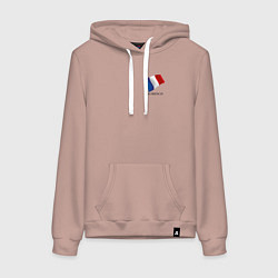Толстовка-худи хлопковая женская Im French - motto, цвет: пыльно-розовый