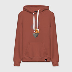 Женская толстовка-худи Лиса пьет чай