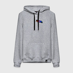 Толстовка-худи хлопковая женская Неоновый пульс, цвет: меланж