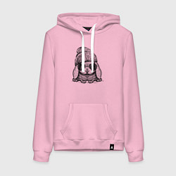 Толстовка-худи хлопковая женская Модный зайчишка, цвет: светло-розовый