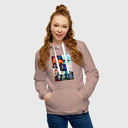 Толстовка-худи хлопковая женская Re:Zero Субару Нацуки, цвет: пыльно-розовый — фото 2