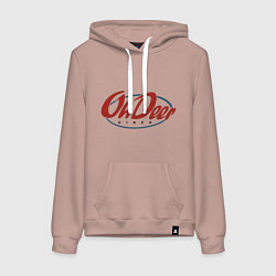 Толстовка-худи хлопковая женская Закусочная DeerDiner, цвет: пыльно-розовый