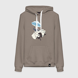 Толстовка-худи хлопковая женская Вайолет Эвергарден автозапоминающая кукла, цвет: утренний латте