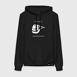 Толстовка-худи хлопковая женская Kraftwerk - Trans europe express, цвет: черный