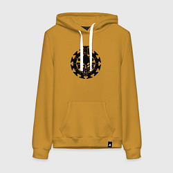 Толстовка-худи хлопковая женская Adeptus Mechanicus warhammer, цвет: горчичный