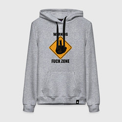 Женская толстовка-худи Предупреждающий знак Fuck zone