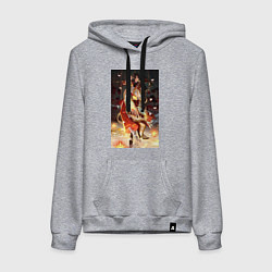 Толстовка-худи хлопковая женская Чэн Хуа Лянь Се танец, цвет: меланж