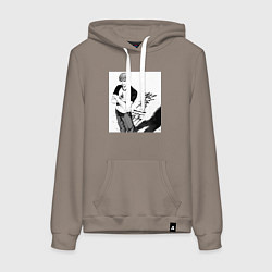 Толстовка-худи хлопковая женская Эйкити Онидзука учитель, цвет: утренний латте