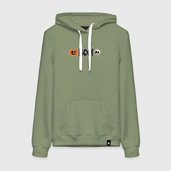 Женская толстовка-худи Тыква и череп: хэллоуинская страшилка