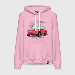 Толстовка-худи хлопковая женская Mini Cooper, цвет: светло-розовый