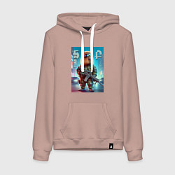 Толстовка-худи хлопковая женская Capybara - special forces, цвет: пыльно-розовый