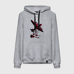 Толстовка-худи хлопковая женская Гитарный дождь, цвет: меланж