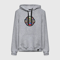 Толстовка-худи хлопковая женская Лихтенштейн, цвет: меланж