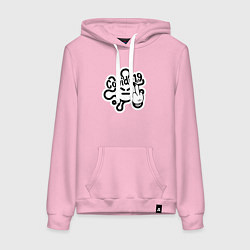 Толстовка-худи хлопковая женская Вирус covid-19, цвет: светло-розовый