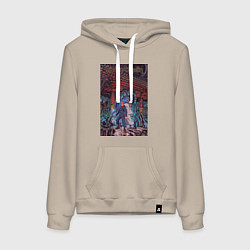 Толстовка-худи хлопковая женская Магическая битва Юдзи Итадори Сукуна Рёмэн, цвет: миндальный