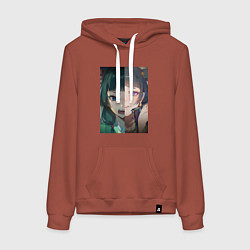 Толстовка-худи хлопковая женская Монолог фармацевта Маомао коллаж, цвет: кирпичный