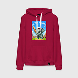 Женская толстовка-худи Elephant - batter Oakland Athletics