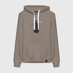 Толстовка-худи хлопковая женская Дама смерть, цвет: утренний латте