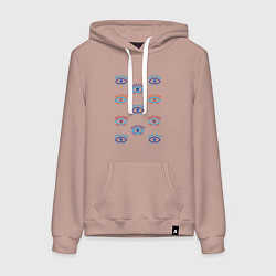 Женская толстовка-худи Глаза с ресницами узор