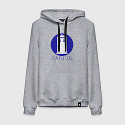 Толстовка-худи хлопковая женская Blue tardis, цвет: меланж