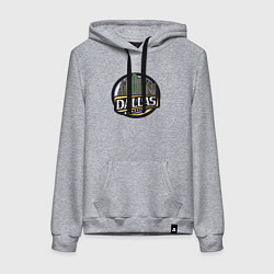 Толстовка-худи хлопковая женская Dallas USA, цвет: меланж