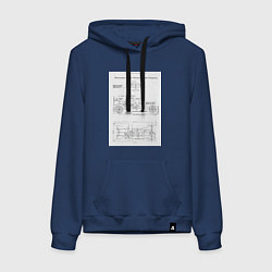 Женская толстовка-худи Ford чертежи автомобиля