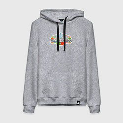 Толстовка-худи хлопковая женская Лассабон - добро пожаловать, цвет: меланж