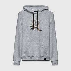 Толстовка-худи хлопковая женская Столп Ветра Санеми Шинадзугава Клинок рассекающий, цвет: меланж