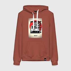 Толстовка-худи хлопковая женская Mazda rx-7 автомобиль гоночный jdm, цвет: кирпичный