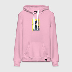 Толстовка-худи хлопковая женская JK Butter, цвет: светло-розовый